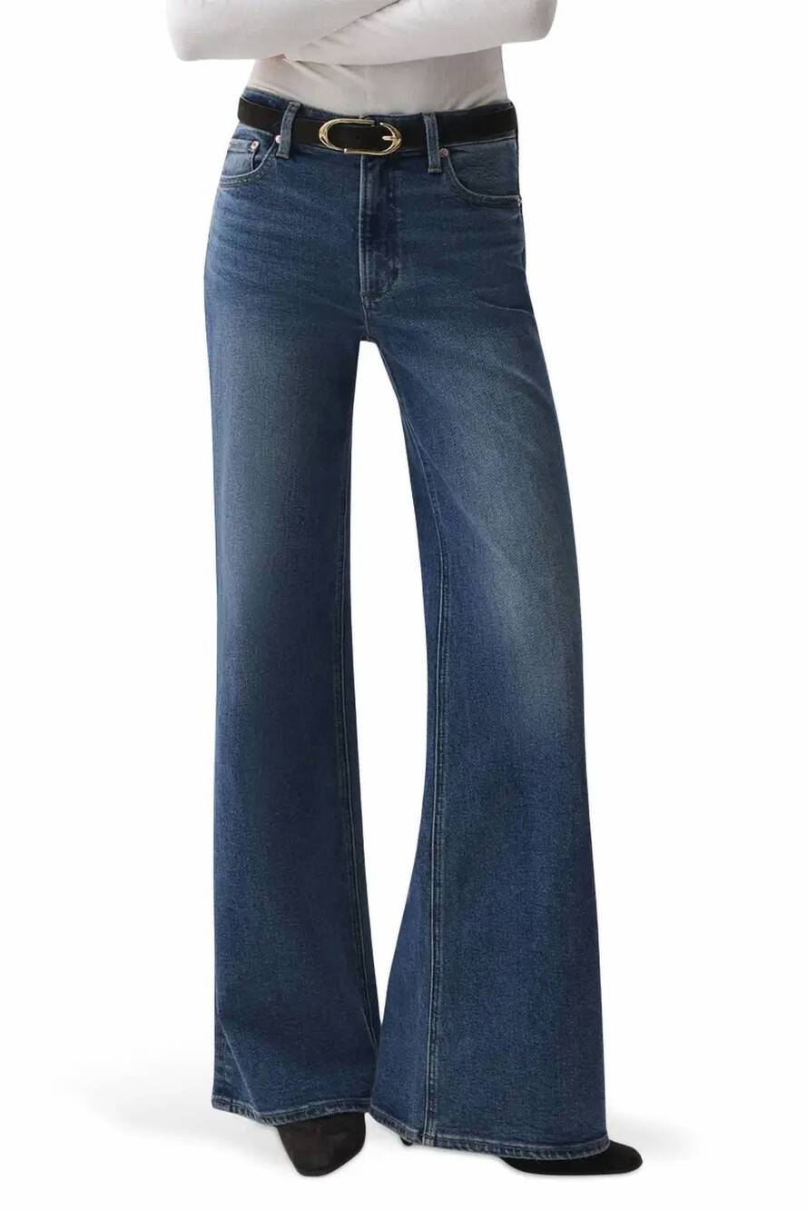 NEW PISTOLA vivian mid rise wide leg jeans in blue depths